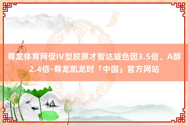 尊龙体育网促IV型胶原才智达玻色因3.5倍、A醇2.4倍-尊龙凯龙时「中国」官方网站